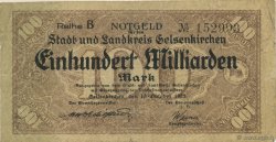 100 Milliards Mark ALLEMAGNE Gelsenkirchen 1923  TB