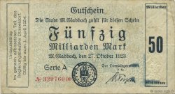 50 Milliards Mark ALLEMAGNE Gladbach 1923  pr.TTB