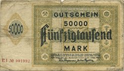 50000 Mark ALLEMAGNE Hamborn Am Rhein 1923  B