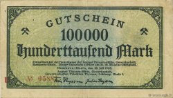 100000 Mark ALLEMAGNE Hamborn Am Rhein 1923  TTB