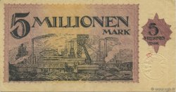 5 Millions Mark ALLEMAGNE Hamborn Am Rhein 1923  TTB+