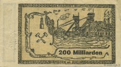 200 Milliards Mark ALLEMAGNE Hamborn Am Rhein 1923  TTB