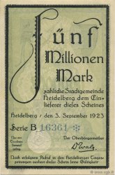 5 Millions Mark ALLEMAGNE Heidelberg 1923  SPL