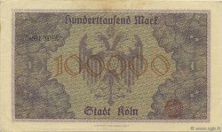 100000 Mark GERMANY Köln 1923  VF