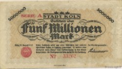 5 Millions Mark ALLEMAGNE Köln 1923  TTB