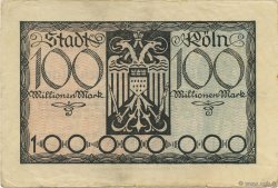 100 Millions Mark ALLEMAGNE Köln 1923  TTB