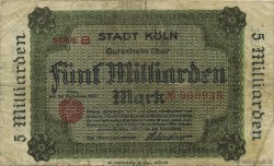 5 Milliards Mark ALLEMAGNE Köln 1923  TB