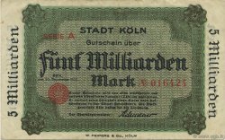 5 Milliards Mark GERMANY Köln 1923  VF