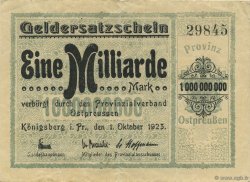 1 Milliard Mark ALLEMAGNE Königsberg 1923  TTB