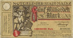 5 Milliards Mark ALLEMAGNE Mainz-Mayence 1923  TB