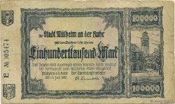 100000 Mark ALLEMAGNE Mülheim 1923  B+