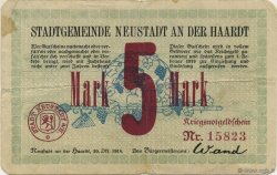 5 Mark ALLEMAGNE Neustadt An Der Haardt 1918  TTB