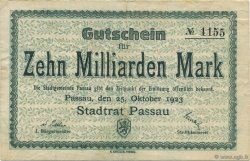 10 Milliards Mark ALLEMAGNE Passau 1923 