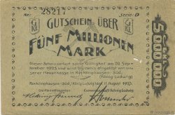 5 Millions Mark ALLEMAGNE Recklinghausen 1923  TTB