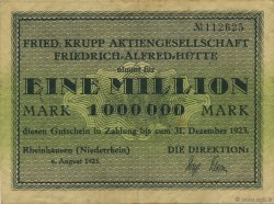 1 Million Mark ALLEMAGNE Rheinhausen 1923  TTB