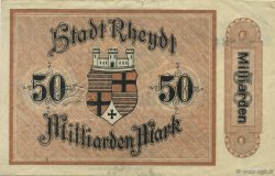 50 Milliards Mark GERMANY Rheydt 1923  VF+