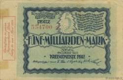 5 Milliards Mark ALLEMAGNE Speyer 1923  TTB