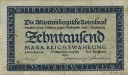 10000 Mark ALLEMAGNE Stuttgart 1923  TTB