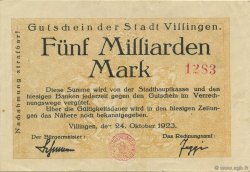 5 Milliards Mark ALLEMAGNE Villingen 1923  TTB+