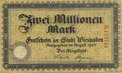 2 Millions Mark ALLEMAGNE Wiesbaden 1923  TTB