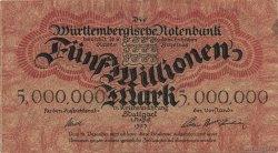 5 Millions Mark ALLEMAGNE Stuttgart 1923 PS.0988 TTB