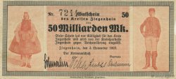 50 Milliards Mark ALLEMAGNE Ziegenhain 1918  TTB+