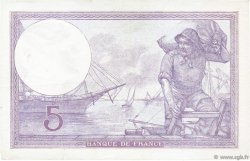 5 Francs FEMME CASQUÉE FRANCE  1922 F.03.06 XF-