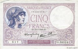 5 Francs FEMME CASQUÉE modifié FRANCE  1939 F.04.01