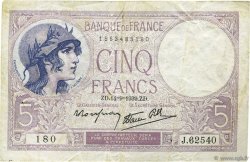 5 Francs FEMME CASQUÉE modifié FRANCIA  1939 F.04.08