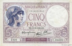 5 Francs FEMME CASQUÉE modifié FRANCE  1939 F.04.12 XF-