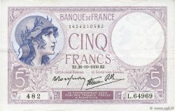 5 Francs FEMME CASQUÉE modifié FRANCE  1939 F.04.13