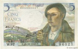 5 Francs BERGER FRANCE  1943 F.05.04