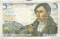 5 Francs BERGER FRANCE  1943 F.05.05 TTB+