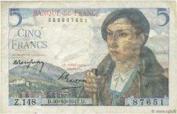 5 Francs BERGER FRANCE  1947 F.05.07 TTB+