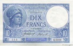 10 Francs MINERVE FRANKREICH  1918 F.06.03