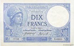 10 Francs MINERVE FRANCE  1918 F.06.03 SPL