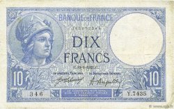 10 Francs MINERVE FRANCE  1921 F.06.05 TB