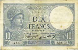 10 Francs MINERVE FRANCE  1937 F.06.18 TB