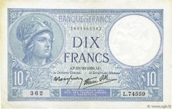 10 Francs MINERVE modifié FRANKREICH  1939 F.07.12 VZ+