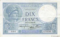 10 Francs MINERVE modifié FRANCE  1939 F.07.14 TTB+