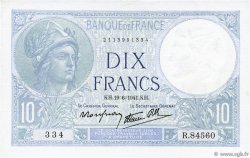 10 Francs MINERVE modifié FRANCE  1941 F.07.29 AU