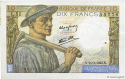 10 Francs MINEUR FRANCE  1943 F.08.08 SUP