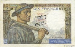 10 Francs MINEUR FRANCE  1944 F.08.10 TTB