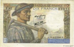 10 Francs MINEUR FRANCE  1944 F.08.12 TTB+