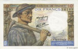 10 Francs MINEUR FRANCE  1944 F.08.12 SUP