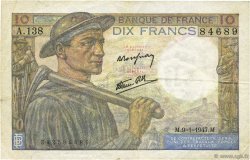10 Francs MINEUR FRANCE  1947 F.08.17 TTB