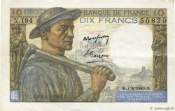 10 Francs MINEUR FRANKREICH  1949 F.08.21