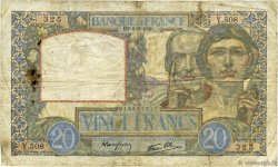 20 Francs TRAVAIL ET SCIENCE FRANCE  1940 F.12.03 B+