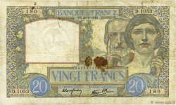 20 Francs TRAVAIL ET SCIENCE FRANKREICH  1940 F.12.07 fS