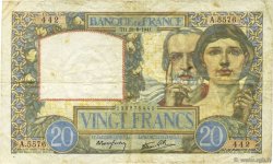 20 Francs TRAVAIL ET SCIENCE FRANCE  1941 F.12.17 TTB